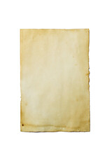 Torn old paper on white background
