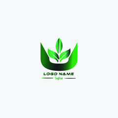 U modern logo. Natural beauty logo