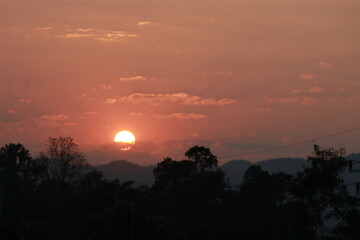 Beautiful light of sunset in the evening