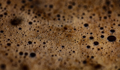 Closeup of coffee foam background