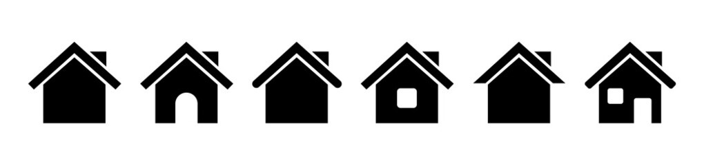 Set of home vector icons. House and home flat signs symbols isolated on white background. Vector illustration eps10.