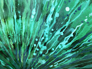 Watercolor fantasy  art painting with spots, splashes, strokes
