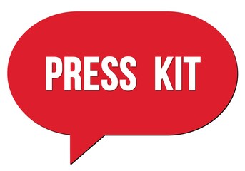 PRESS  KIT text written in a red speech bubble