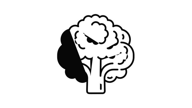Vegan broccoli icon animation best object on white background