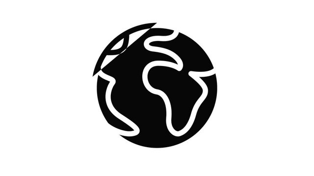 Earth icon animation best object on white background