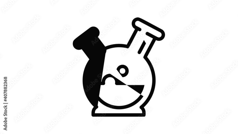 Poster double flask icon animation best object on white background