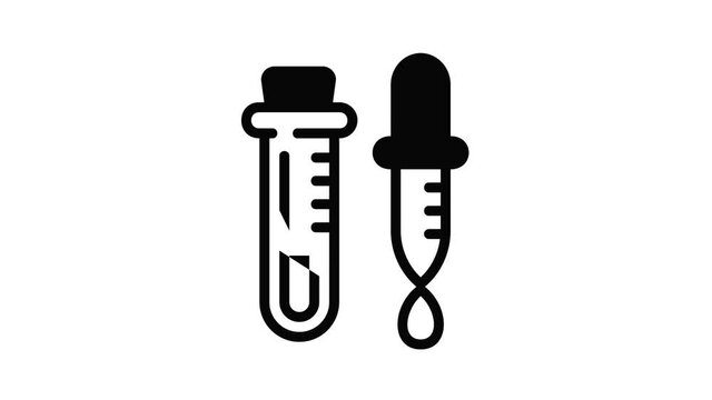 Test tube and pipette icon animation best object on white background