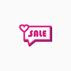 Sale icon design with pink color. Sale template for advertising needs