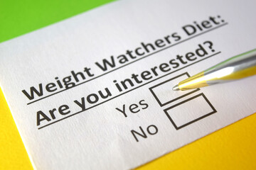 One person is answering question about weight watchers diet.