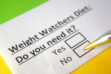 One person is answering question about weight watchers diet.