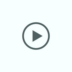 Play button icon in trendy flat style isolated on grey background. Play symbol for your web site design, logo, app, UI. Vector illustration