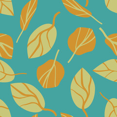  Colored leaves seamless pattern.