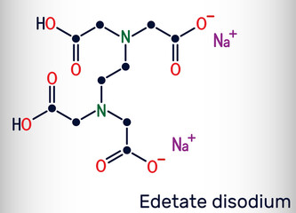 Disodium EDTA, edetate disodium,  disodium edetate,  molecule. It is diamine, is polyvalent chelating agent used to treat hypercalcemia. Skeletal chemical formula