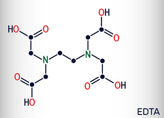 Ethylenediaminetetraacetic acid, edetic acid, EDTA molecule. It is a lead chelator and anti-coagulant. Skeletal chemical formula