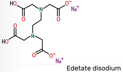 Disodium EDTA, edetate disodium,  disodium edetate,  molecule. It is diamine, is polyvalent chelating agent used to treat hypercalcemia. Skeletal chemical formula