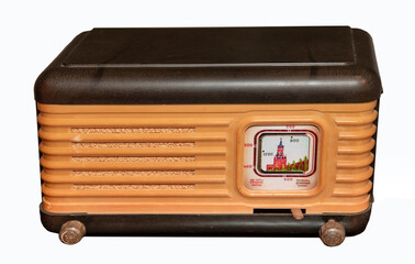 Mid 20th Century Radio Receiver - Isolated on White