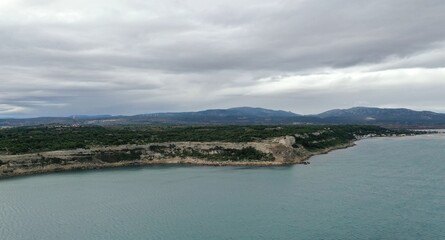 survol du littoral de l'Aude entre Leucate et le Barcarès
