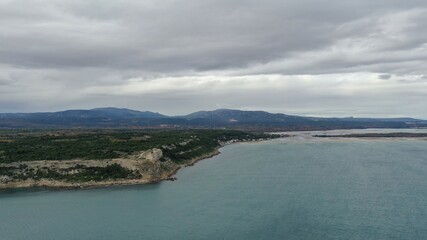 survol du littoral de l'Aude entre Leucate et le Barcar&egrave;s