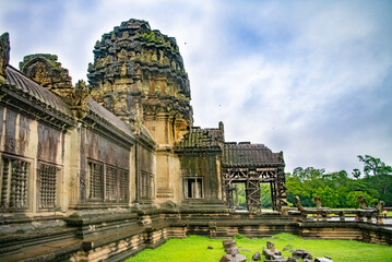 Angkor Wat is the largest temple in the world (Cambodia, 2019). It is raining