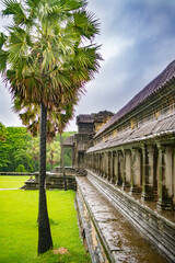 Angkor Wat is the largest temple in the world (Cambodia, 2019). It is raining