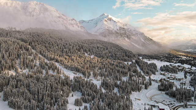 Sunset in the mountains Switzerland 