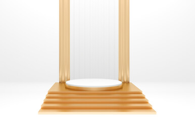 white podium on background abstract minimal style. 3D rendering