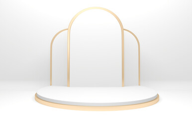 white podium on background abstract minimal style. 3D rendering
