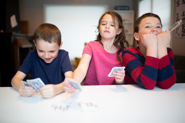 kids playing cards