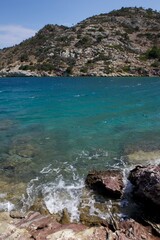 Beautiful nature in summer and blue sea on the island of Poros. Greece