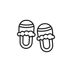 Home slippers icon. Comfortable shoes vector illustration.