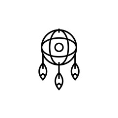 Dream Catcher icon. Bedroom decoration vector illustration.