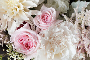 Beautiful flower bouquet with pink rose