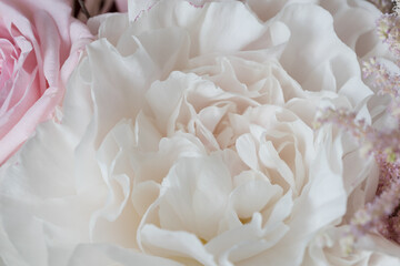 Beautiful white peony flower bouquet