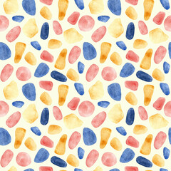 Watercolor spots on light yellow background pattern
