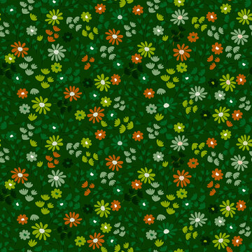 Pattern with simple pretty small flowers, little floral liberty seamless texture background. Spring, summer romantic blossom flower garden seamless pattern for your designs
