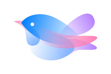 Vector bird in gradient style. Digital art