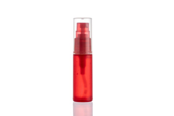 Red Spray bottle isolated on white background.