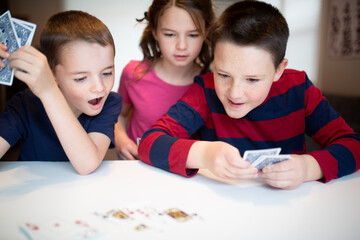 kids playing cards