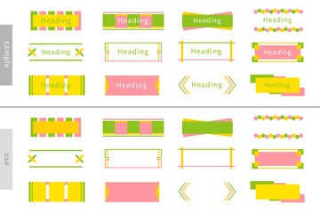 タイトル 見出し ボタン リンク 北欧 装飾 枠 バナー フレーム AI eps ベクター素材