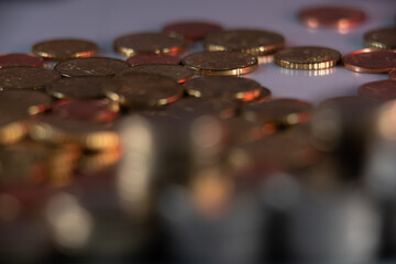 Pile of Coins. European Monetary Unit. Currency of Member states of the Eu