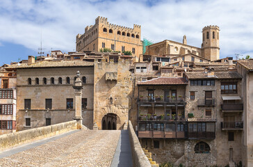 Obraz premium Entrance Bridge to Valderrobres, a Medieval Village in Teruel, Spain