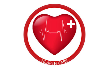 electrocardiogram graphic of heart on white background concept Symbol of healthy lifestyle and love vector illustration