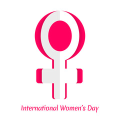 International women's day poster. Woman sign. Origami design template. Happy Mother's Day. Eps10 vector illustration.