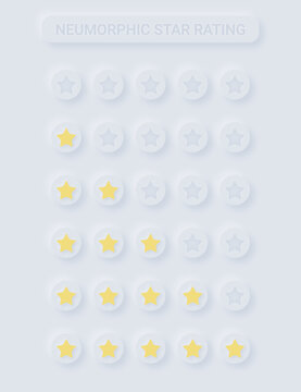 Neumorphic set of star ratings