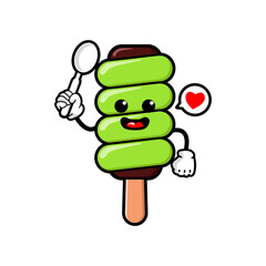 cute ice cream cartoon mascot character