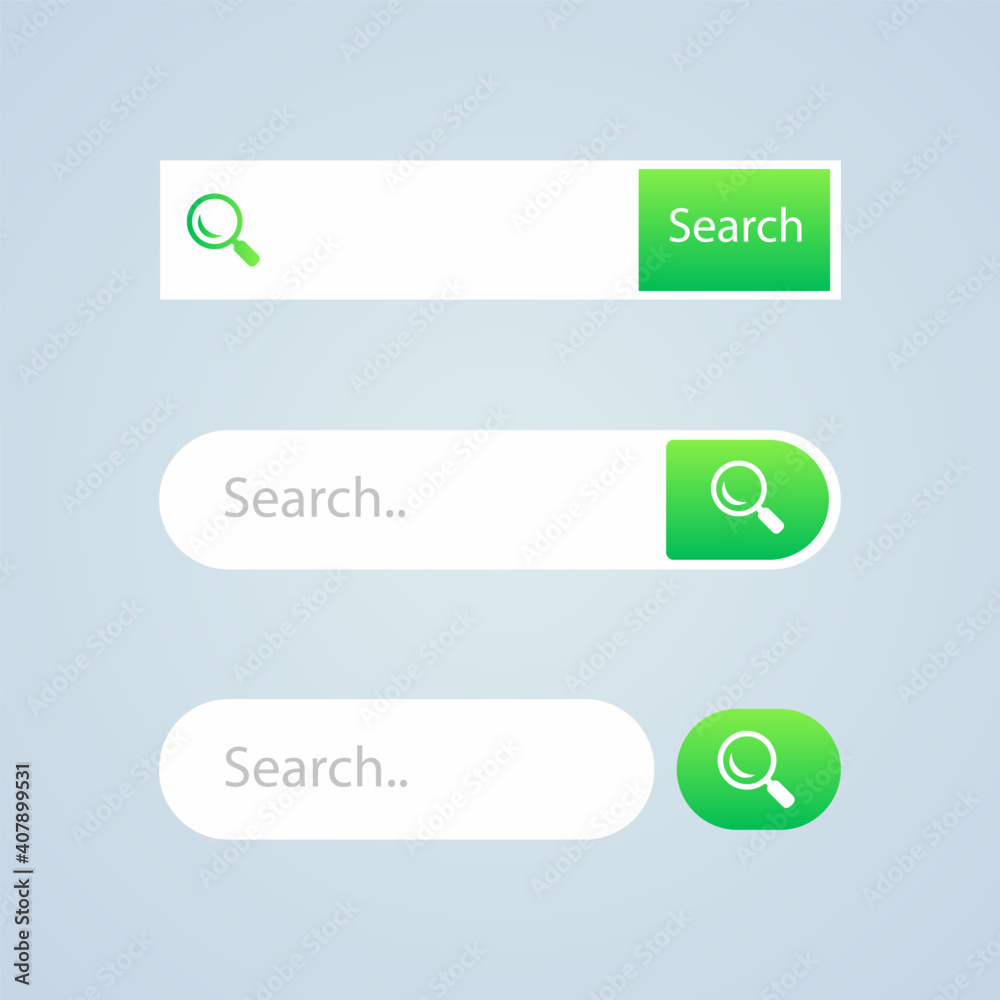 Poster search bar vector design element. set of search bar boxes. user interface (ui) elements. vector illu