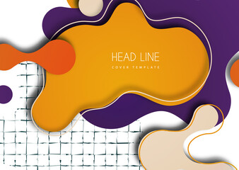 Colorful geometric background design. Composition of flowing shapes with trendy colors. Design for poster, page, flyer, cover. Vector