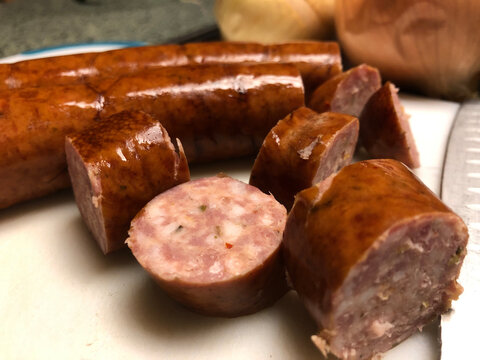 Andouille Sausage closeup
