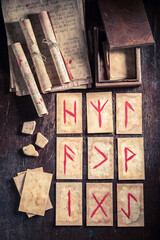 Extraordinary runic divination by futhark cards and rune stones