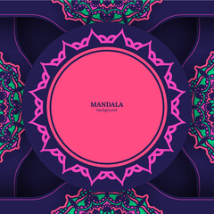 Indian floral paisley ornament pattern. Ethnic Mandala towel, yoga mat print. Vector Henna tattoo style. Can be used for textile, greeting business card background, coloring book, phone case